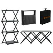 免安装 折叠置物架户外铝合金超轻便携野营野餐可移动多功能置物架