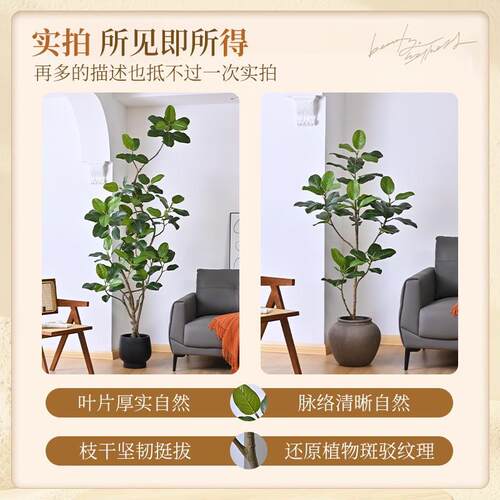 2025年新款高端轻奢室内客厅假绿植仿生花大型落地假盆栽孟加拉榕