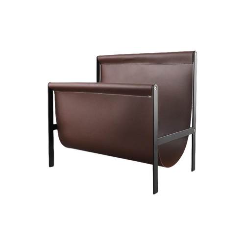 现代简约金属皮革杂志架置物架装饰摆件客厅书房卧室软装家居饰品