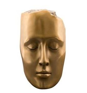 现代家居极简样板房间客厅玄关人脸人像黑色金色面具雕塑摆件装饰