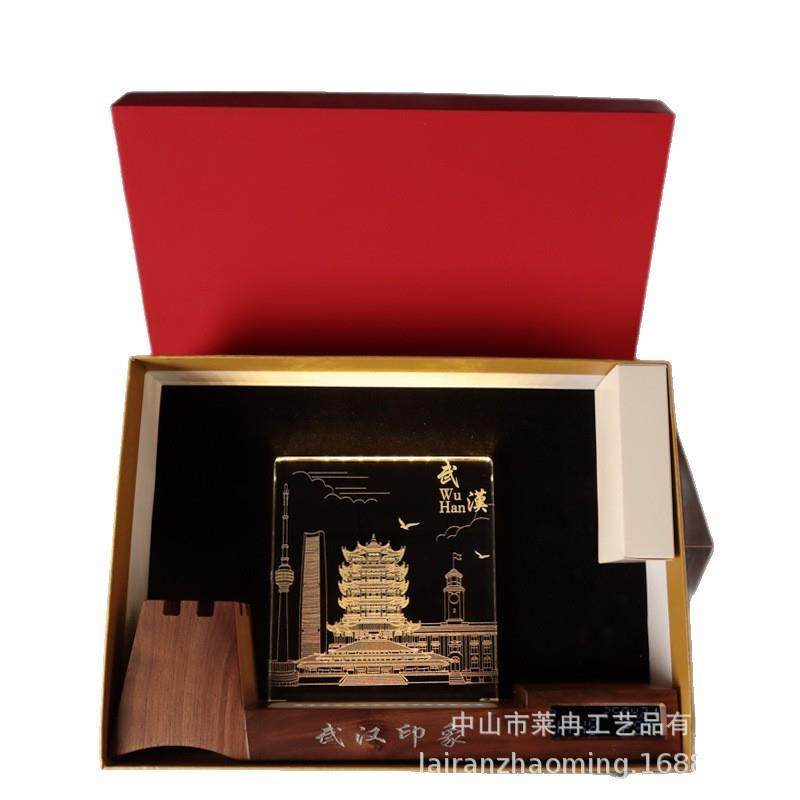 创意城市地标企业建筑小夜灯胡桃木笔筒手机无线充3D水晶板氛围灯,家装灯饰光源,小夜灯,淘宝优惠券,粉丝福利购,淘宝优惠卷