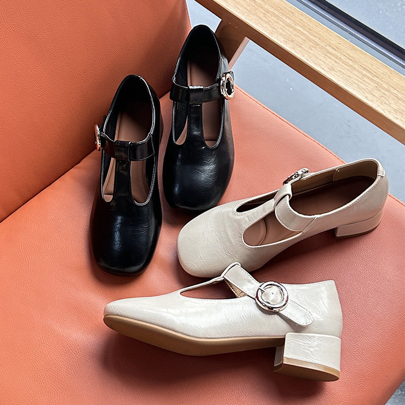 头层羊皮鞋垫玛丽珍鞋女2026春季新款丁字带扣浅口粗跟巨好看单鞋,女鞋,玛丽珍鞋,淘宝优惠券,粉丝福利购,淘宝优惠卷