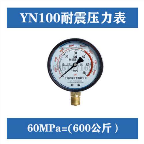 YN100 60MPa 耐震压力表抗振油压表 防震压力表液压表600公斤防振