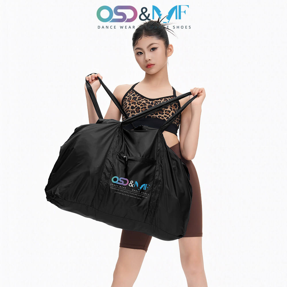 OSD&MF黑色拉丁舞包大容量单肩包运动舞蹈配件收纳包便携舞蹈包
