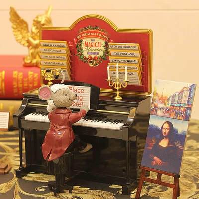 圣诞先生美国mrchristmas老鼠钢琴音乐盒女友男友儿童生日情人节