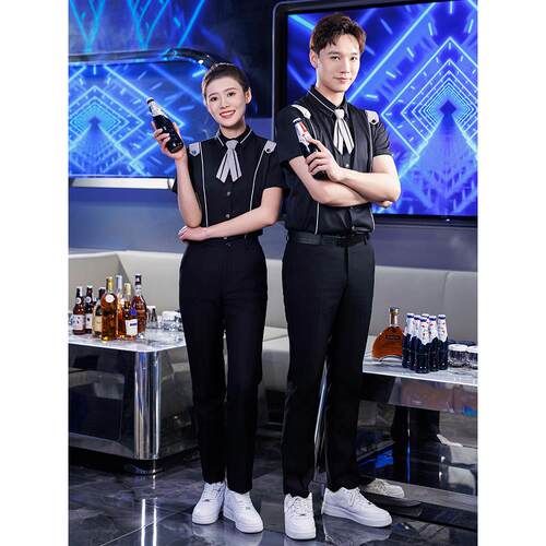 新Ktv服务员工作服短袖衬衫夜总会夏季酒吧俱乐部制服工作服公主
