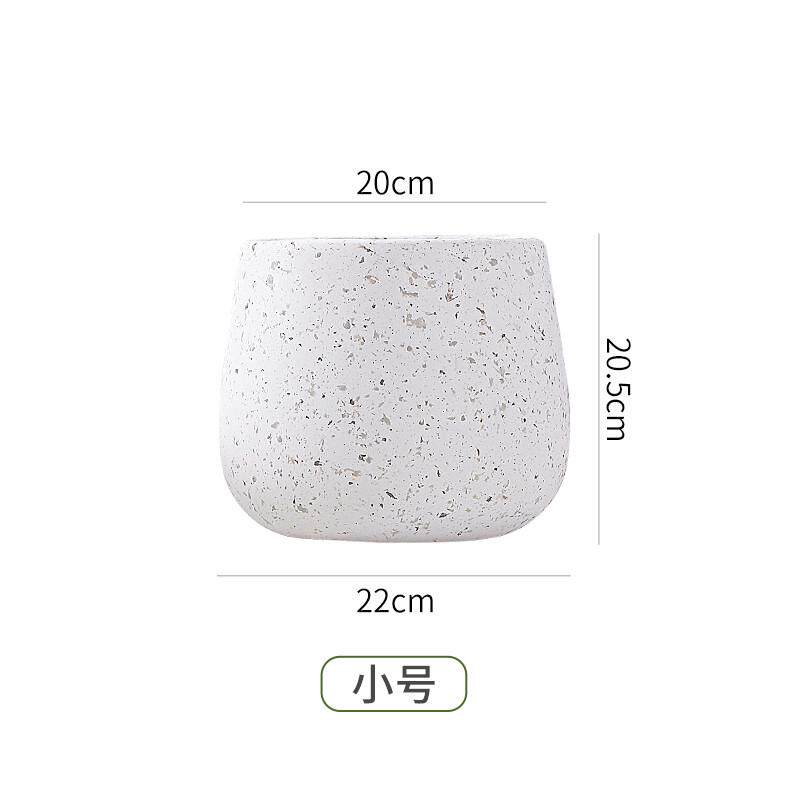 柠檬树花盆白色水泥大号欧式简约2023新款客厅琴叶榕镁天堂鸟泥盆