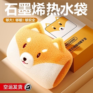 2025新款 电热水袋充电防爆热敷专用插电毛绒可爱热宝暖水袋暖宝宝