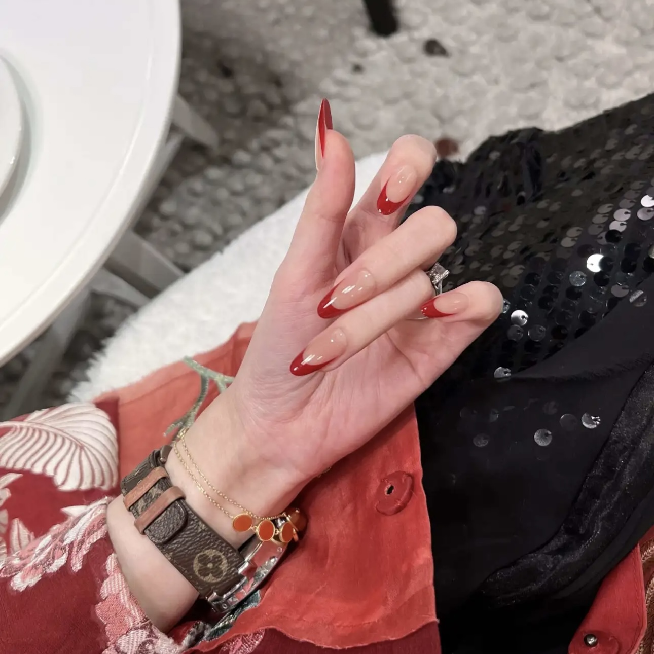 【CL的红底鞋】高级感法式穿戴甲过年款新年美甲婚甲纯手工穿戴甲