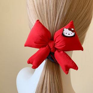 高级感扎头发绳 ins韩系海绵蝴蝶结大肠发圈甜美少女2025春夏新款