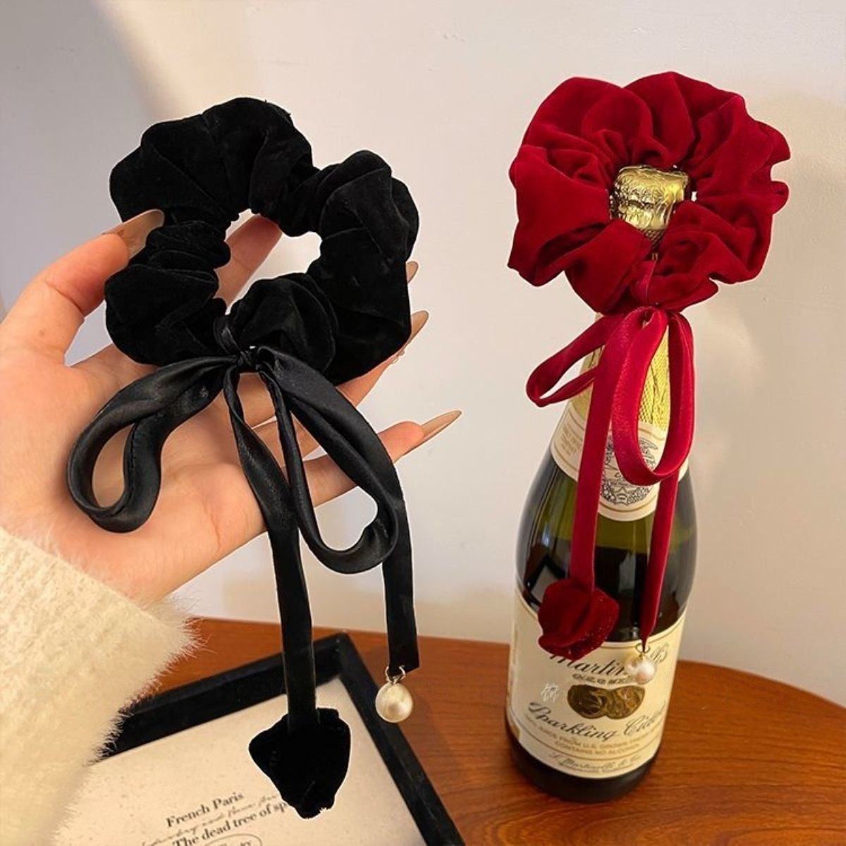 2026新款超仙黑色丝绒大肠圈女高级感郁金香头绳扎丸子头发饰,饰品/流行首饰/时尚饰品新,发饰,淘宝优惠券,粉丝福利购,淘宝优惠卷