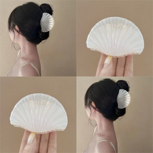 童心未泯!果冻色贝壳抓夹!后脑勺发夹气质鲨鱼夹发饰新品盘发器