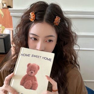 小熊软糖边夹女侧边高级感发夹2025年新款高端鸭嘴夹刘海夹子头饰