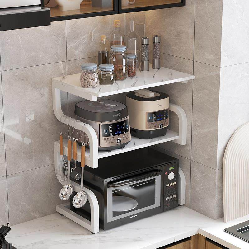 厨房置物架双层微波炉烤箱架子台面储物架家用桌面电饭锅收纳支架,厨房/烹饪用具,微波炉置物架,淘宝优惠券,粉丝福利购,淘宝优惠卷