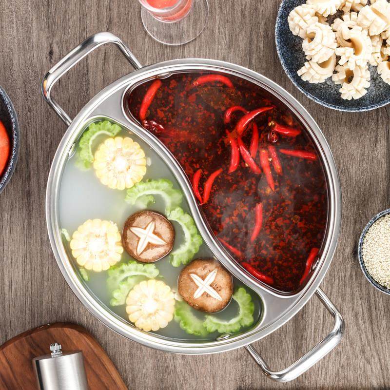 不锈钢火锅盆电磁炉专用一体成型涮锅火锅具家用鸳鸯锅电磁炉专用,厨房/烹饪用具,火锅,淘宝优惠券,粉丝福利购,淘宝优惠卷