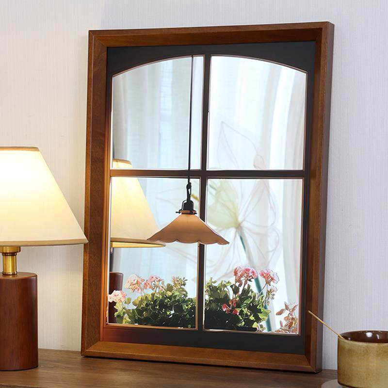 法式田园镜面装饰画窗外镜子摆件画装饰镜空间延伸客厅卧室挂画