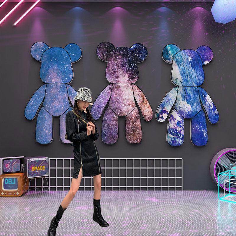 暴力熊墙贴网红公仔拍照区布置打卡酒吧装饰场景布置背景摆件互动,家居饰品,文化墙贴,淘宝优惠券,粉丝福利购,淘宝优惠卷