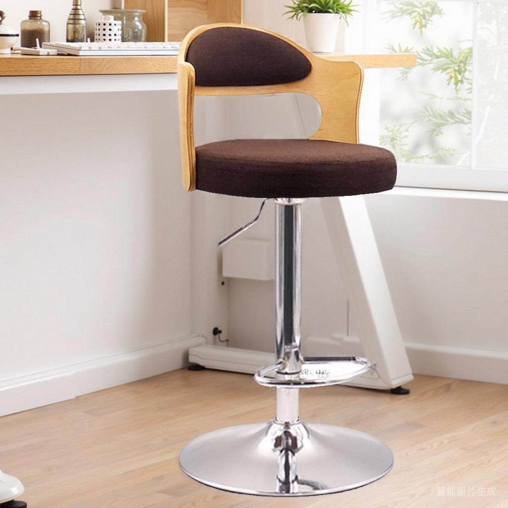 新中式原木背吧台椅麻布家用酒吧椅升降椅旋转前台椅吧台凳高脚椅,住宅家具,家用高脚椅,淘宝优惠券,粉丝福利购,淘宝优惠卷