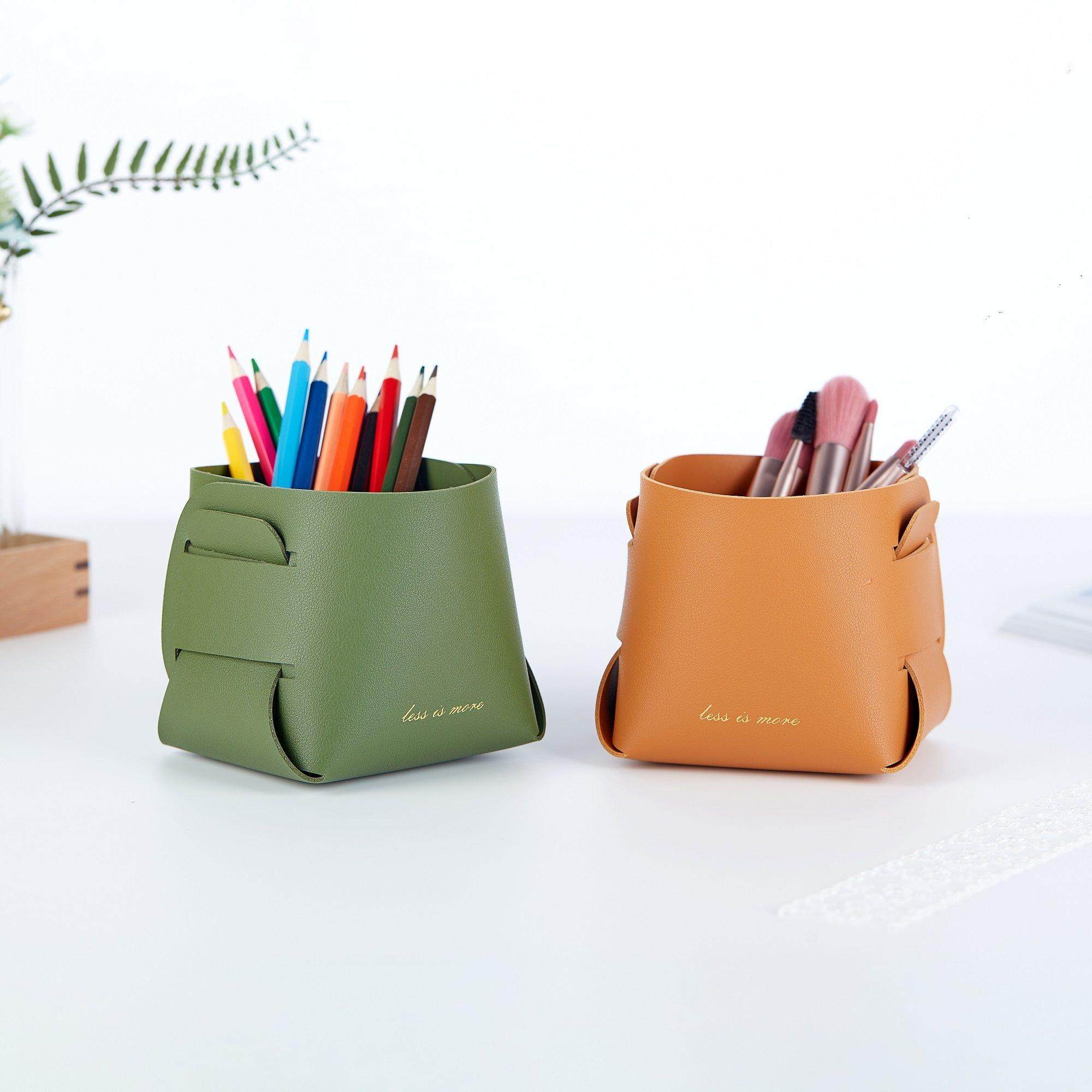 斯堪的纳维亚在皮革Pu存储盒桌面化妆刷存储笔架休闲花瓶花器,收纳整理,化妆刷收纳盒/桶,淘宝优惠券,粉丝福利购,淘宝优惠卷