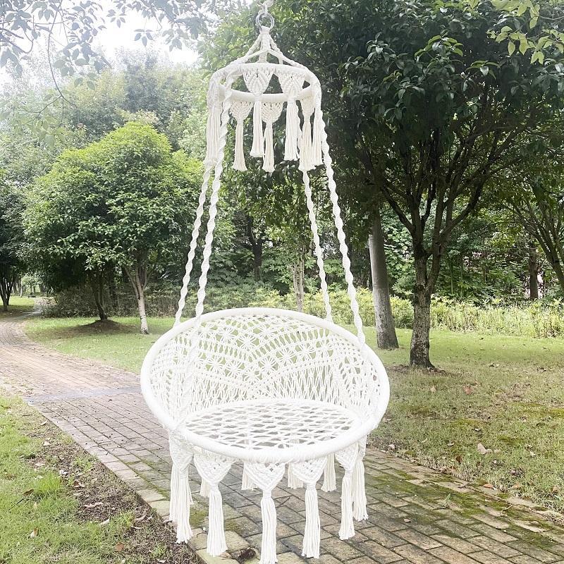 露营手工编织流苏吊椅波西米亚庭院秋千室内吊篮户外吊床厂家