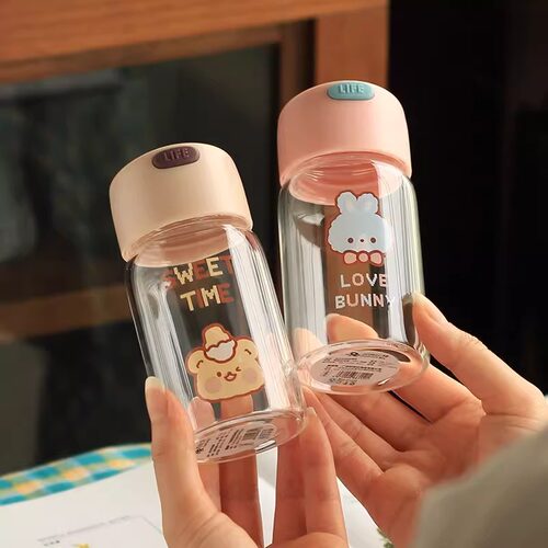 迷你小容量便携水杯150ml可爱超萌玻璃杯小巧少女透明小号口袋杯