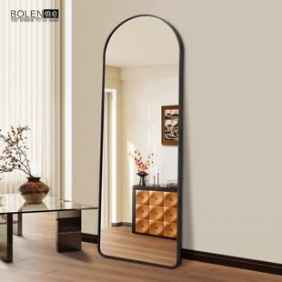 BOLEN 拱形带框全身镜家用落地镜移动卧室衣帽间全身镜壁挂玄关镜