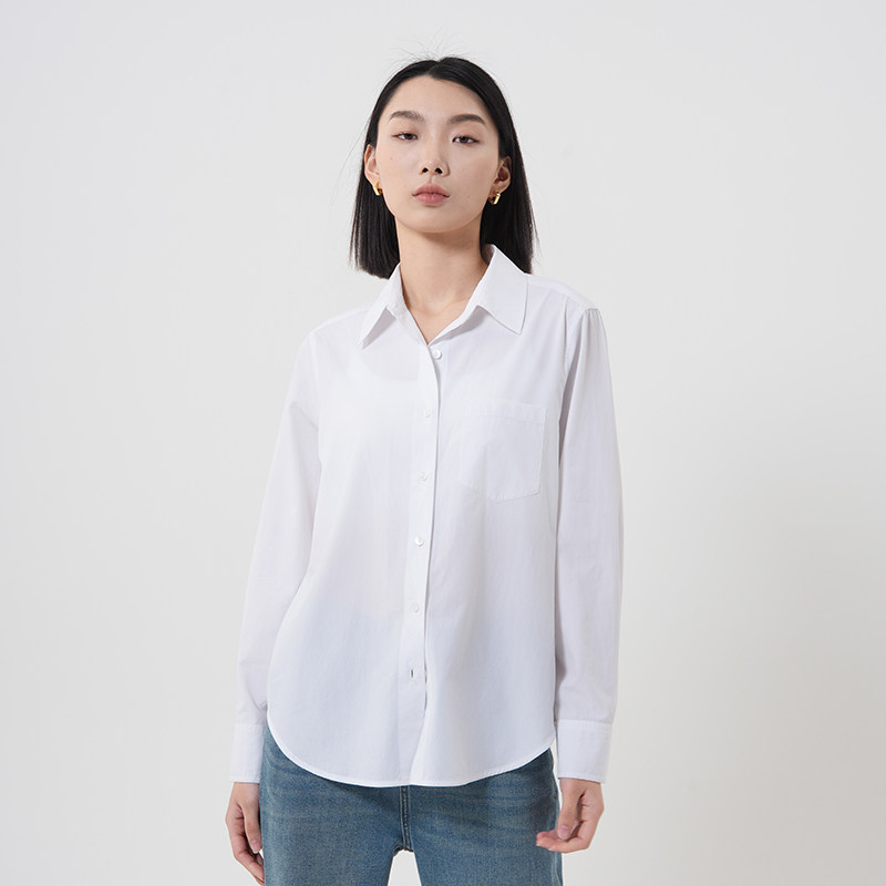 莱赛尔天丝衬衫女装正肩棉质衬衣