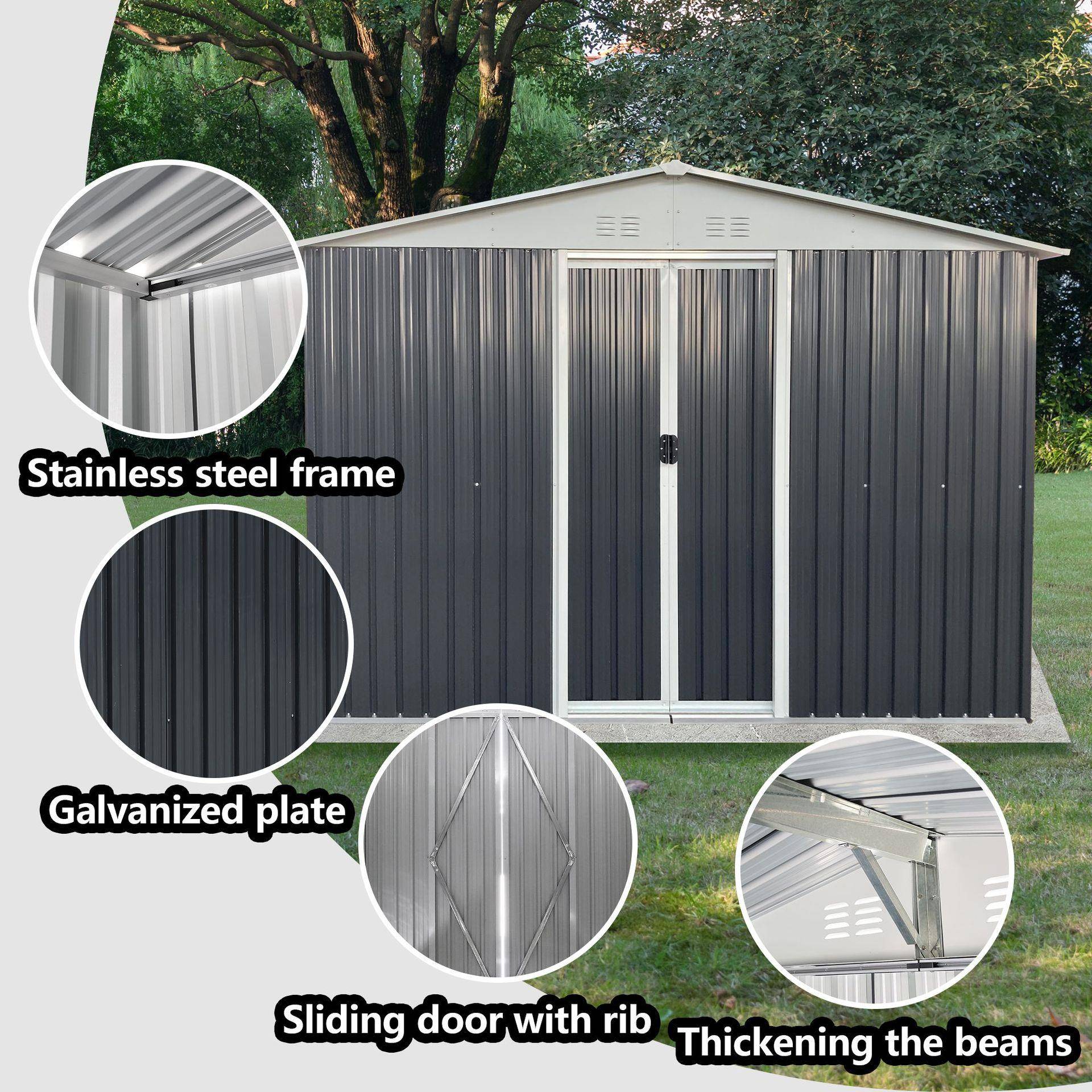 户外储物房柜庭院室外临时简易房铁皮房露台组装临时房子板房