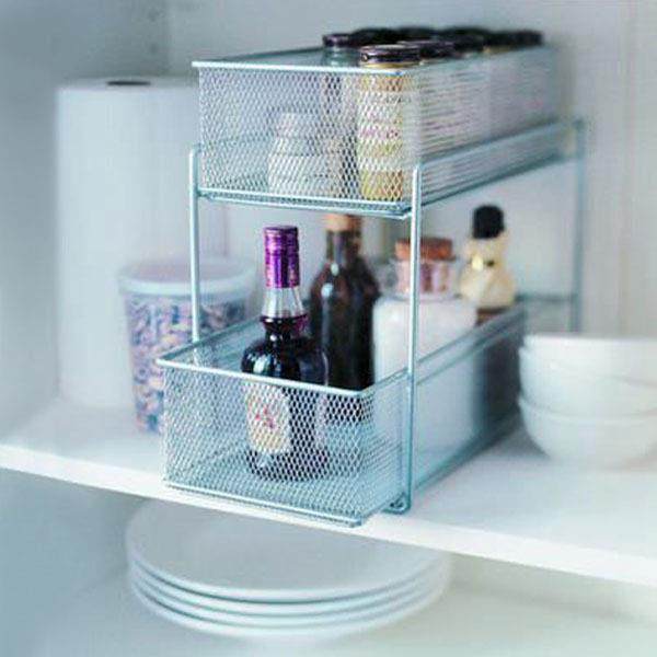 网格双层抽屉收纳架橱柜隔板分层篮抽屉式储物篮筐文具厨房调味架,收纳整理,整理架/置物架/收纳架,淘宝优惠券,粉丝福利购,淘宝优惠卷