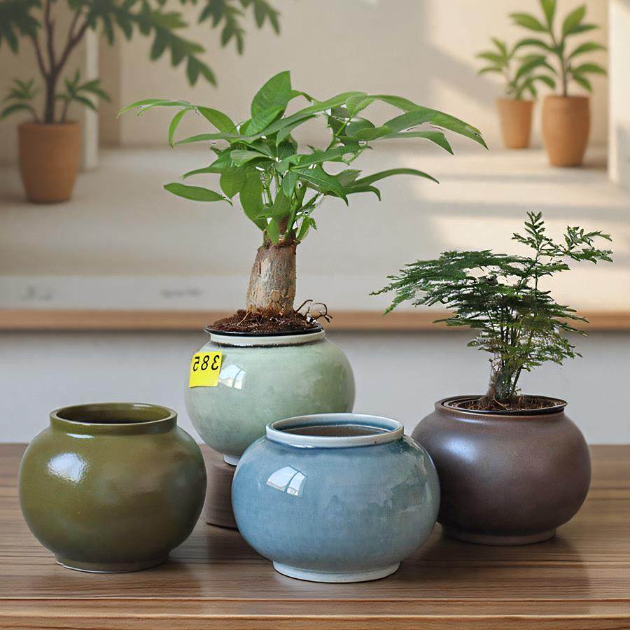 手工景德镇陶瓷台面小花瓶鲜花水培干花现代简约玄关书房摆件客厅