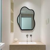 智能不规则led化妆镜洗手间防雾浴室镜北欧桌面梳妆镜客厅玄关镜