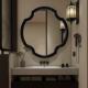 玄关壁炉装 欧式 轻奢宫廷风卧室化妆镜法式 饰镜异形黑色智能卫浴镜