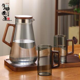 高颜值冷水壶玻璃耐高温大容量家用客厅凉白开水杯花茶凉水壶套装