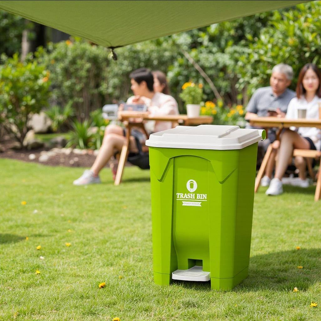 公园营地专用垃圾桶大容量大号带盖子商用脚踏脚踩厨房2025新款户