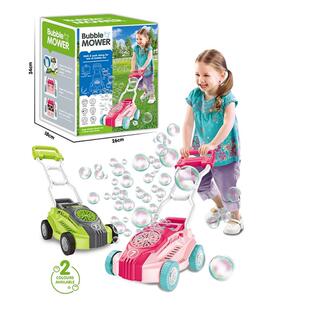 跨境电动泡泡手推车 全自动出泡泡泡机除草机 车轮泡泡机玩具