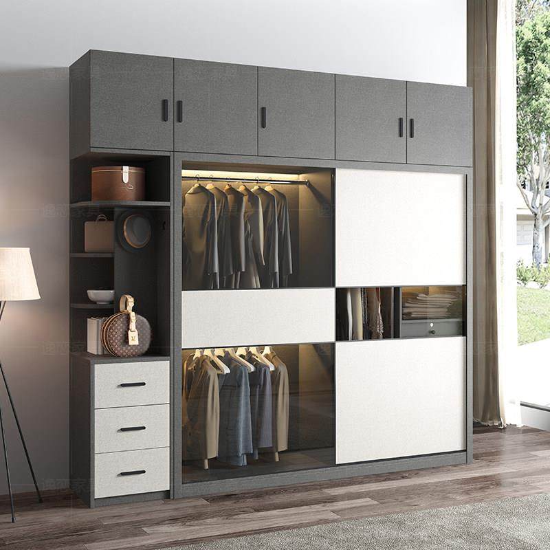 衣柜推拉门极简现代玻璃门轻奢家用移门滑门卧室整体组合大衣橱柜,住宅家具,自由组合衣柜,淘宝优惠券,粉丝福利购,淘宝优惠卷