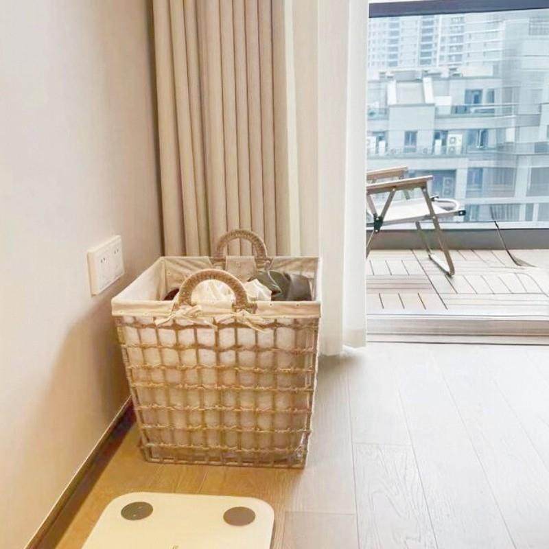 脏衣篓ins风脏衣篮家用脏衣服收纳筐网红草编收纳筐脏衣筐洗衣篮,收纳整理,脏衣篮,淘宝优惠券,粉丝福利购,淘宝优惠卷