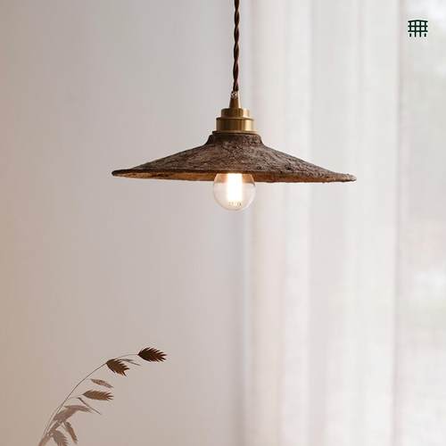 无即所有手工桑皮纸吊灯侘寂风禅意外壳灯罩民宿餐客厅茶室氛围灯
