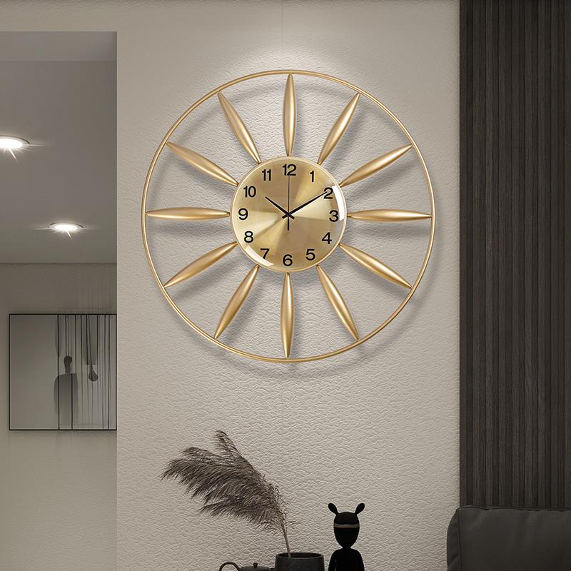 时钟挂钟客厅家用立体时尚创意墙壁挂表现代简约高档金色大气钟表