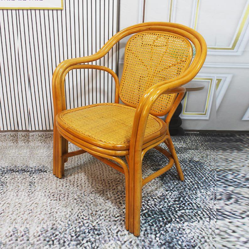 天然藤编休闲椅家用阳台户外庭院靠背椅真藤茶桌椅组合老人扶手椅