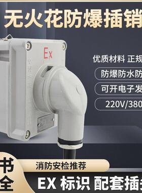厂房工业防爆插头插座220V20A380V32A无火花三孔五孔芯墙壁插销