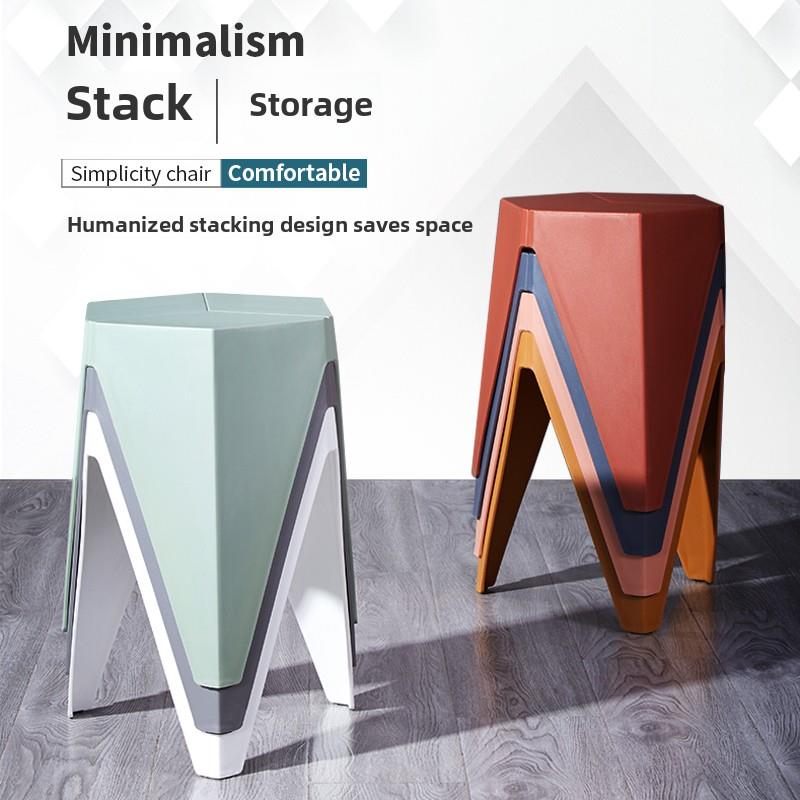 斯堪的纳维亚方形凳子塑料凳子加厚家用高凳子创意彩色可堆叠凳子