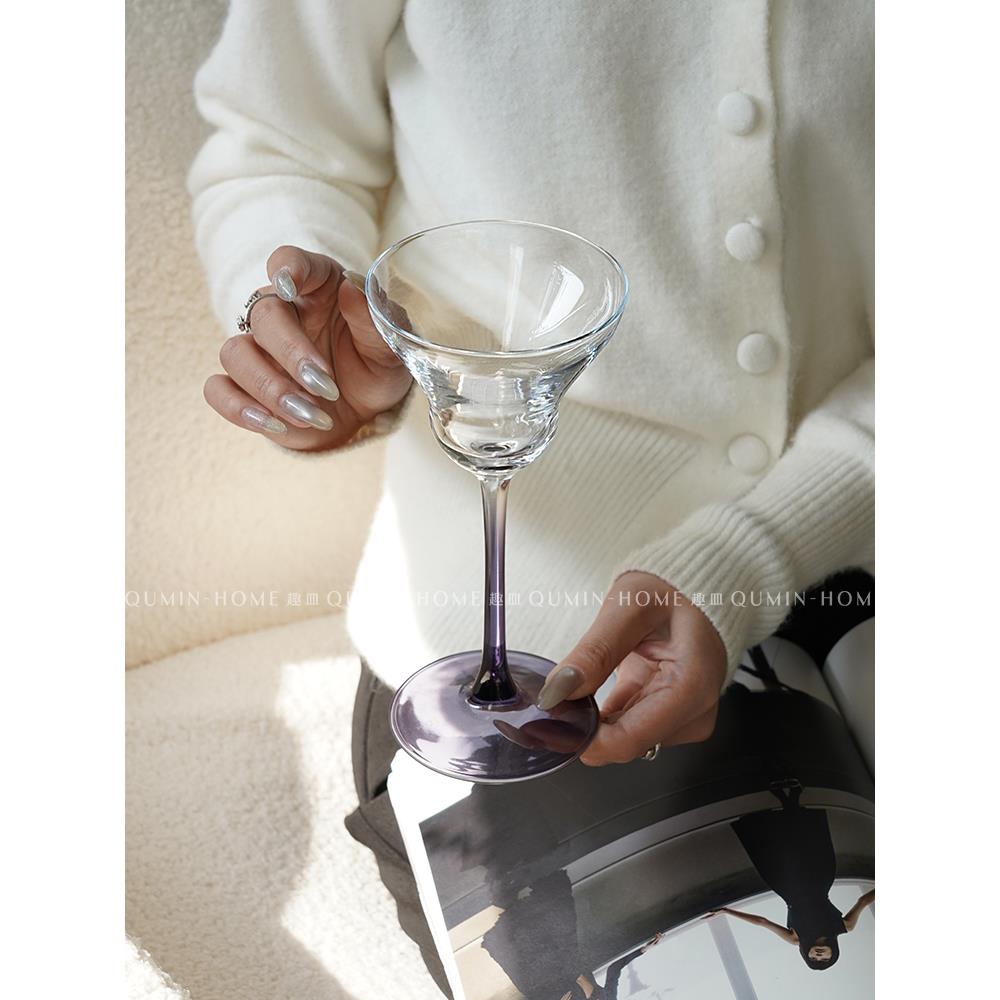 趣店风格无障碍豪华香槟杯高脚杯家庭红酒杯高端鸡尾酒酒杯