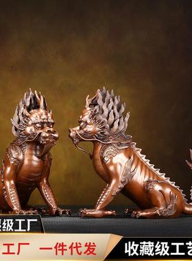 紫铜摆件《御花园獬豸》工艺品客厅桌面装饰品礼品