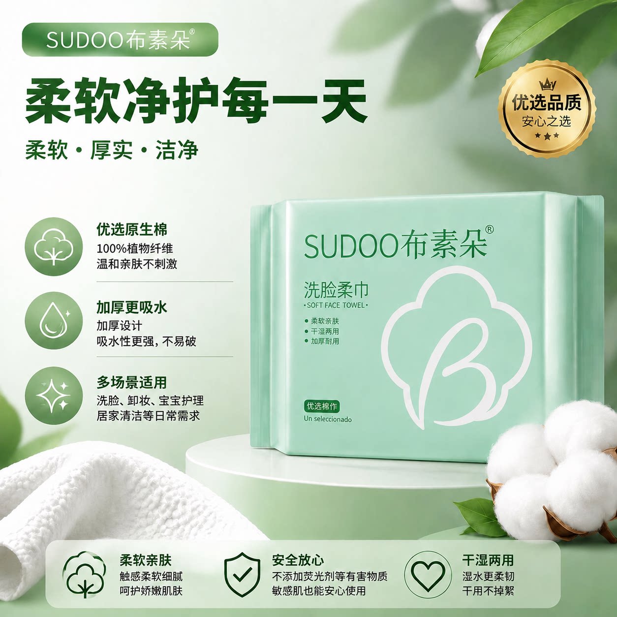 布素朵一次性便携洗脸巾10抽