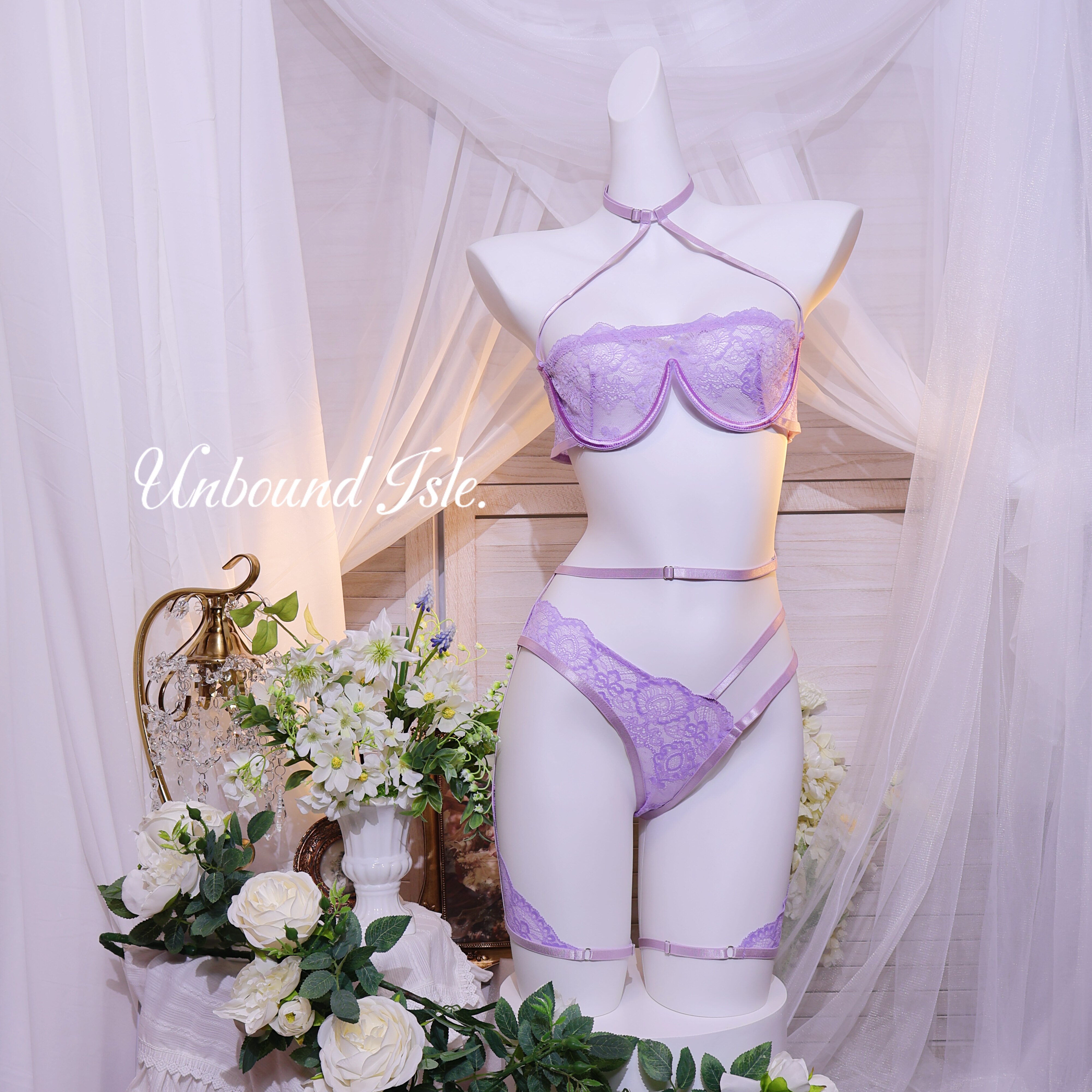 性感蕾丝聚拢显胸纯欲文胸套装