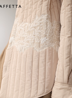 GRAFFETTA原创设计刺绣蕾丝棉服外套人气秋冬时尚绗棉衬衫巴恩风