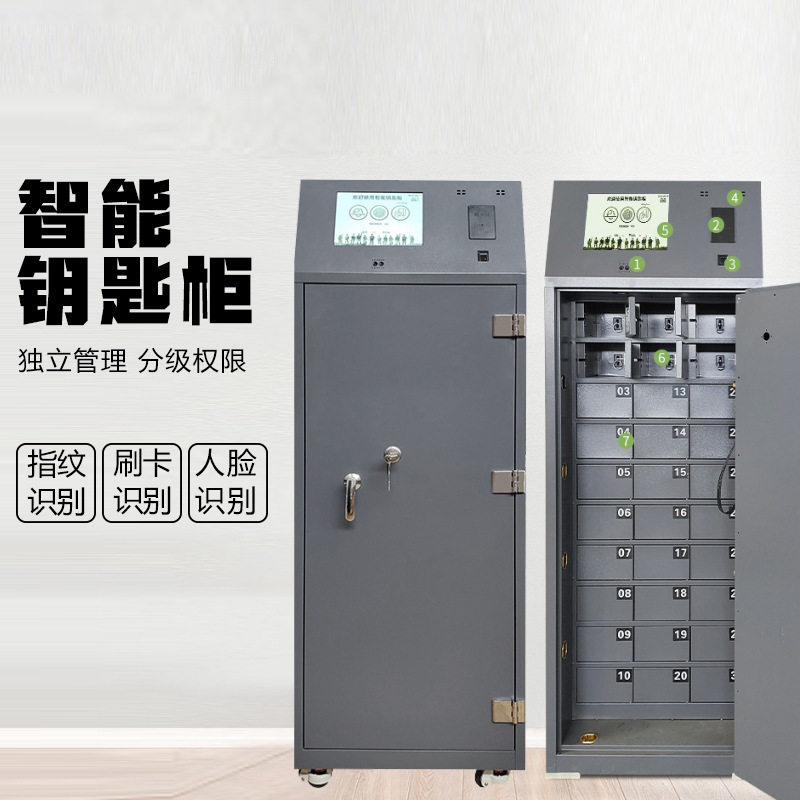 RFID钥匙柜人脸识别刷卡钥匙存放柜指纹密码钥匙保险柜箱安全柜