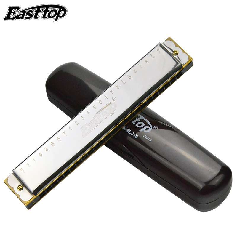 东方之最24孔复音口琴C调T2401S塑盒成人初学者演奏口琴