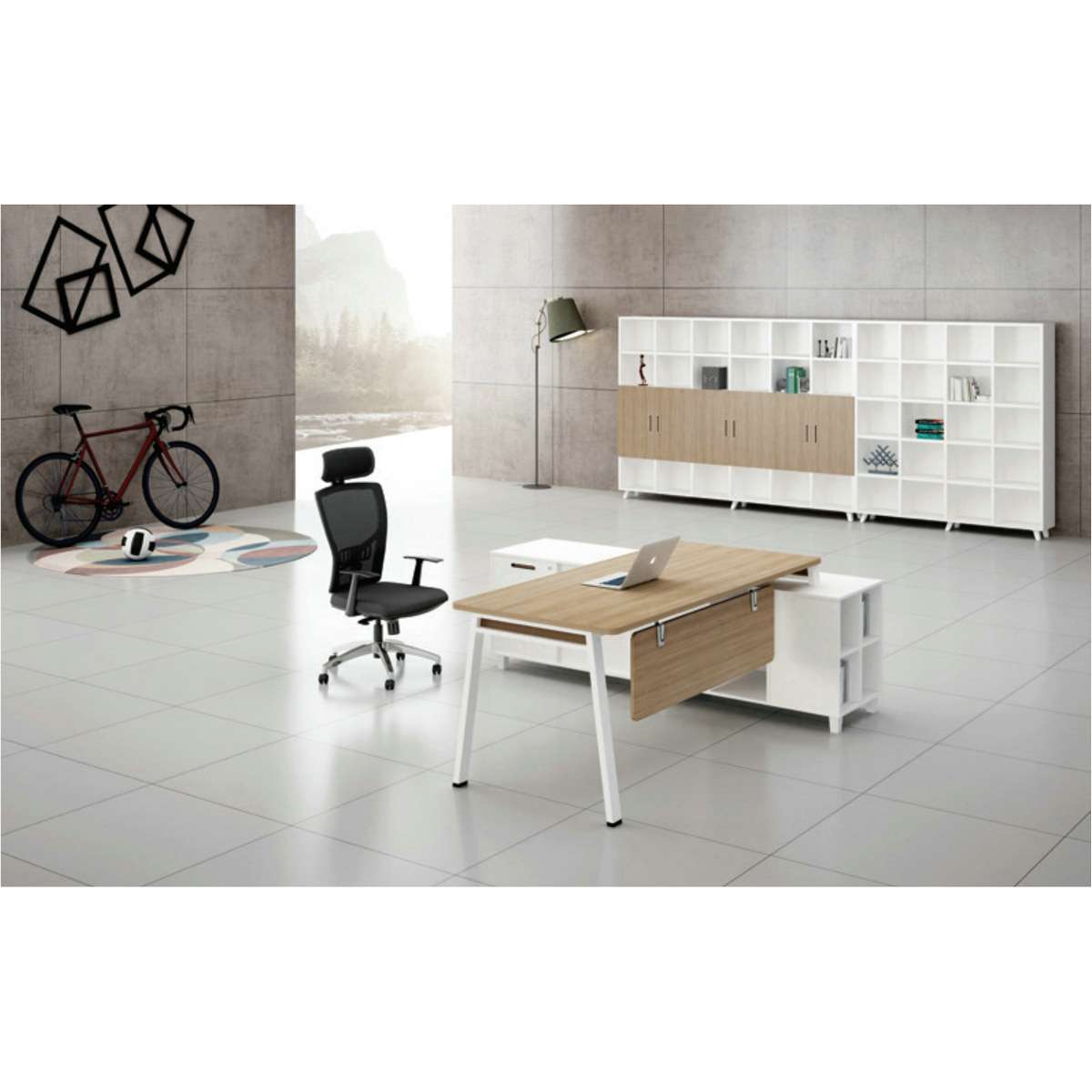 圣世源林铝合金系列现代中班台经理主管办公桌职员桌会议桌钢架